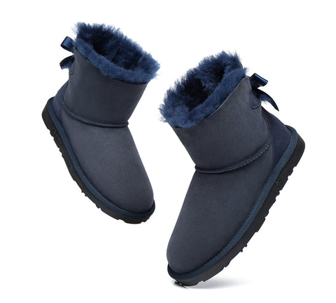 EVERAU® Sheepskin Mini Back Single Bow Women Boots