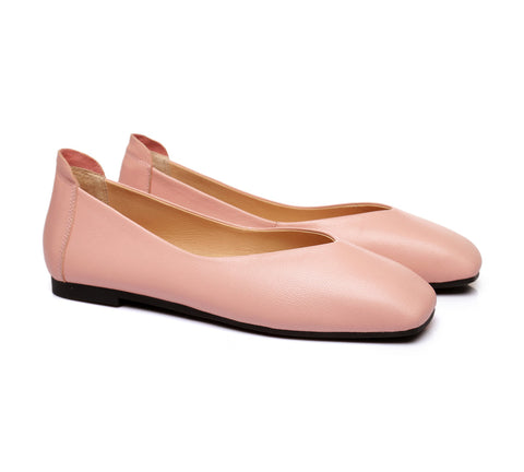 TARRAMARRA® Square Toe Leather Ballet Flats Women Linda