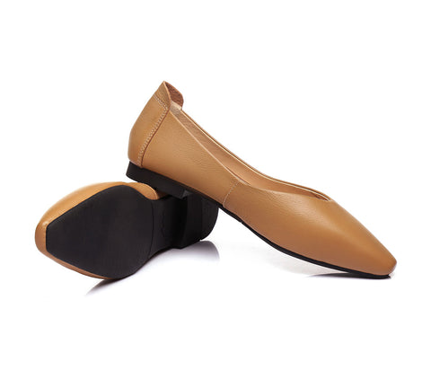 TARRAMARRA® Pointed Toe Leather Ballet Flats Women Everly