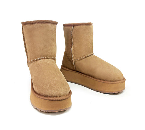Urban UGG® Australian Made Sheepskin Wool Boots Short Platform