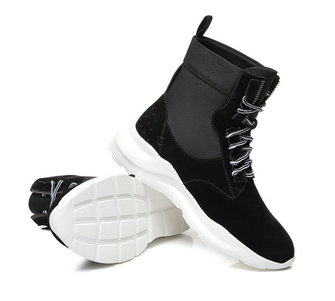 EVERAU® Leather Lace-up Ankle Sneaker Women Wayfarer