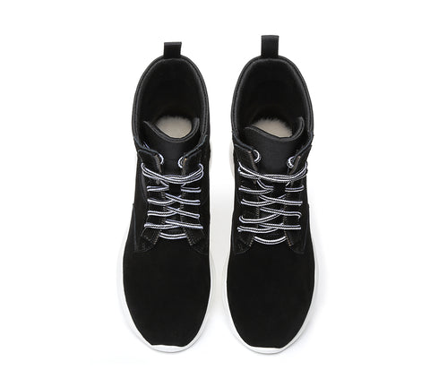 EVERAU® Leather Lace-up Ankle Sneaker Women Wayfarer