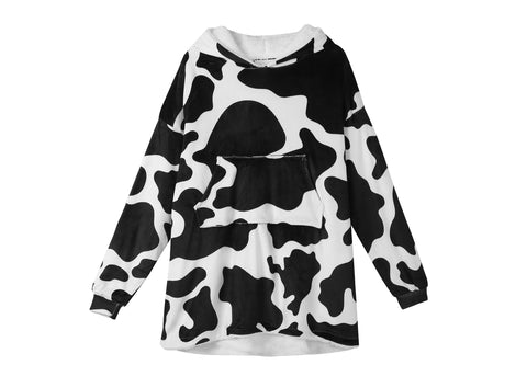 TARRAMARRA® Kids Cow Pattern Reversible Hoodie Blanket