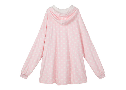 TARRAMARRA® Women and Men Reversible Hoodie Blanket Pink Polka Dot