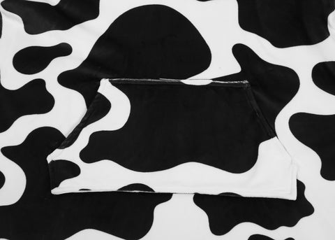 TARRAMARRA® Kids Cow Pattern Reversible Hoodie Blanket