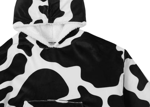 TARRAMARRA® Kids Cow Pattern Reversible Hoodie Blanket