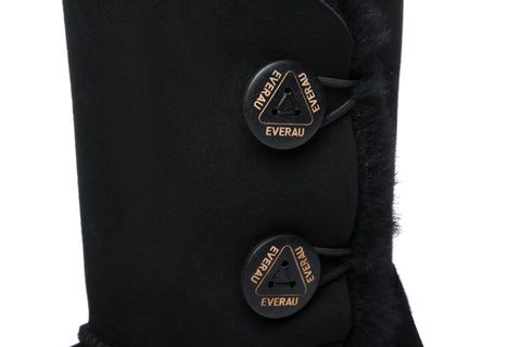 EVERAU® Twin Button Short Sheepskin Boots