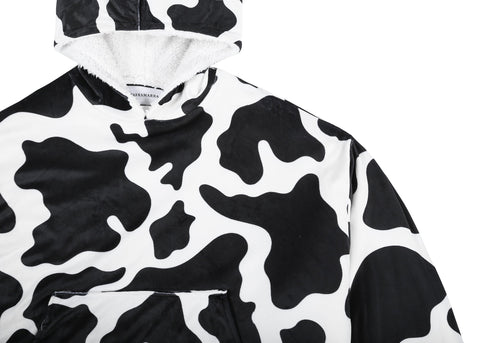 TARRAMARRA® Reversible Unisex Hoodie Blanket Cow Print