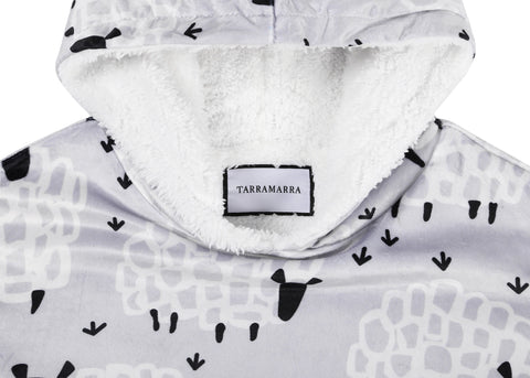 TARRAMARRA® Women and Men Reversible Hoodie Blanket Sheep Print