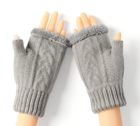 TARRAMARRA® Fingerless Double-layer Ultra Plush Knit Gloves