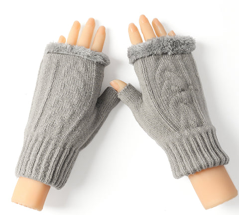TARRAMARRA® Fingerless Double-layer Ultra Plush Knit Gloves
