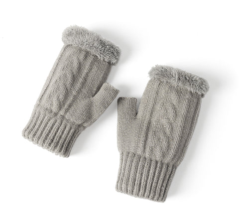 TARRAMARRA® Fingerless Double-layer Ultra Plush Knit Gloves