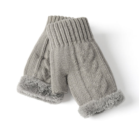 TARRAMARRA® Fingerless Double-layer Ultra Plush Knit Gloves