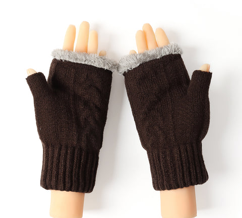 TARRAMARRA® Fingerless Double-layer Ultra Plush Knit Gloves