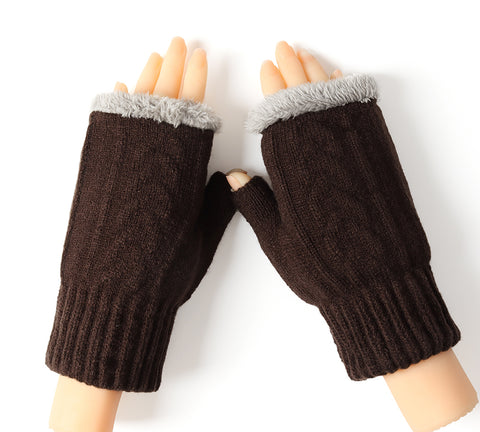 TARRAMARRA® Fingerless Double-layer Ultra Plush Knit Gloves