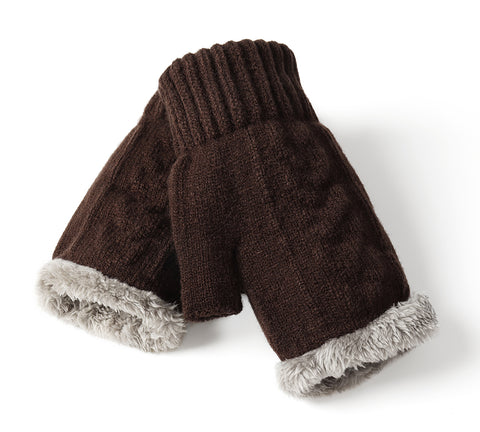 TARRAMARRA® Fingerless Double-layer Ultra Plush Knit Gloves