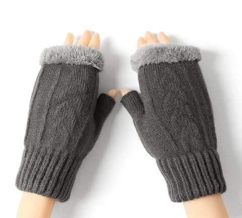 TARRAMARRA® Fingerless Double-layer Ultra Plush Knit Gloves