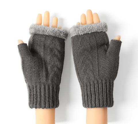 TARRAMARRA® Fingerless Double-layer Ultra Plush Knit Gloves