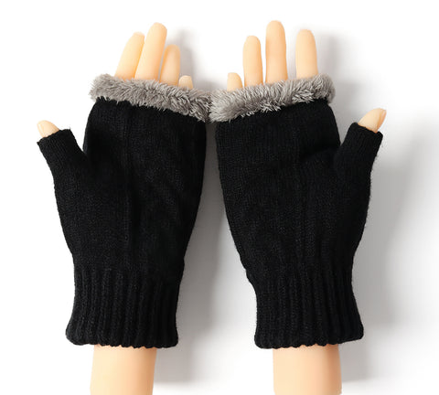 TARRAMARRA® Fingerless Double-layer Ultra Plush Knit Gloves