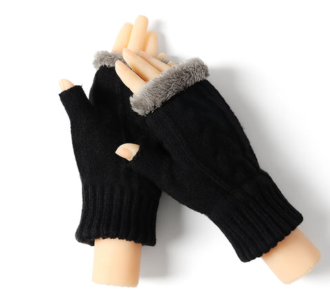 TARRAMARRA® Fingerless Double-layer Ultra Plush Knit Gloves