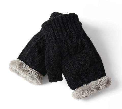 TARRAMARRA® Fingerless Double-layer Ultra Plush Knit Gloves
