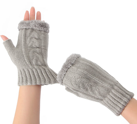 TARRAMARRA® Fingerless Double-layer Ultra Plush Knit Gloves