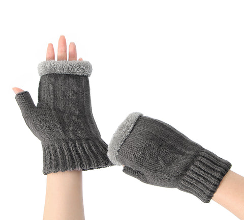 TARRAMARRA® Fingerless Double-layer Ultra Plush Knit Gloves
