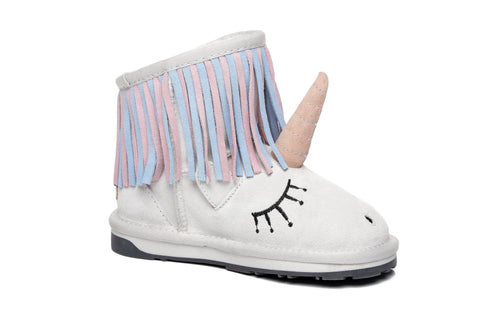 EVERAU® Kids Sheepskin Wool Boots Unicorn