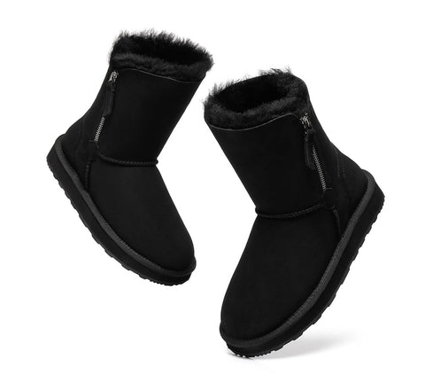 Urban UGG® Sheepskin Zipper Short Women Boots Zipporah