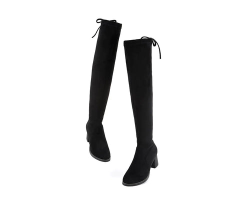 TARRAMARRA® Drawstring Over The Knee Studded Detail Fashion Boots Women Jolie