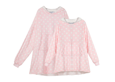 TARRAMARRA® Kids Pink Polka Dot Reversible Hoodie Blanket