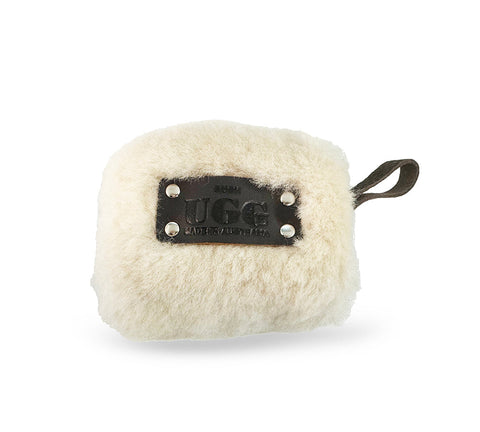 Women Sheepskin Wool Fluffy Small Zip Camera Pouch
