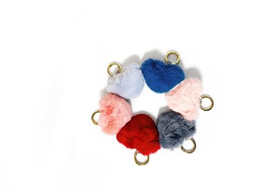 Fluffy Candy Heart Keyring