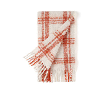 Accessories - Soft Checked Fringed Scarf