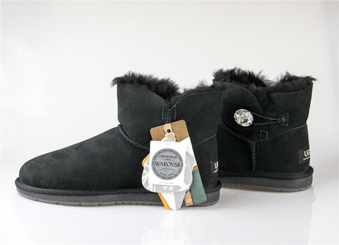 Australian Shepherd® UGG Boots Australia Premium Double Face Sheepskin Mini Button with Crystal