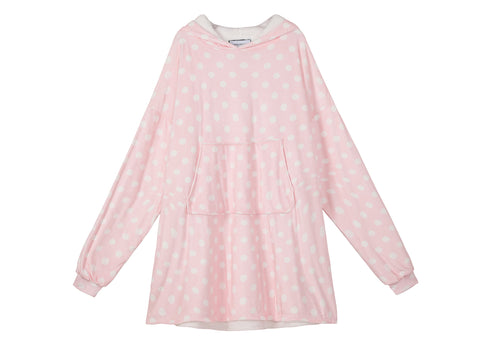 TARRAMARRA® Women and Men Reversible Hoodie Blanket Pink Polka Dot