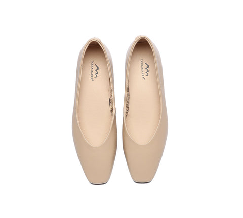 Flats - Women Ballet Leather Square Toe Flats