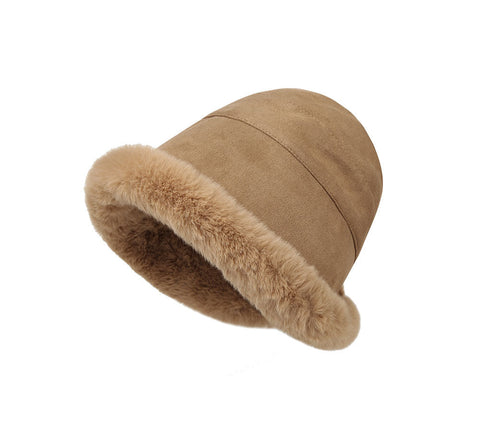 Hats - Suede Fluffy Warm Bucket Hat