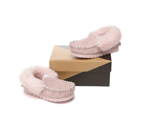 Kids Shoes - Kids Ankle Sheepskin Slipper Popo Moccasin