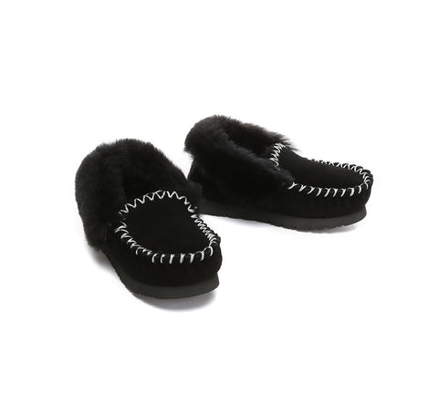 Kids Shoes - Kids Ankle Sheepskin Slipper Popo Moccasin