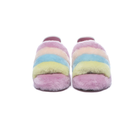 Slides - UGG Women Fluffy Slides Slingback Puffy Special Color