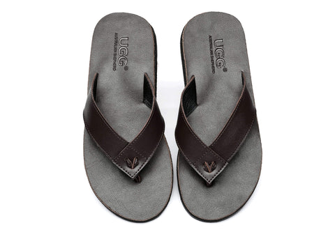 Slippers - AS Murphy Unisex Leather Slides Thong