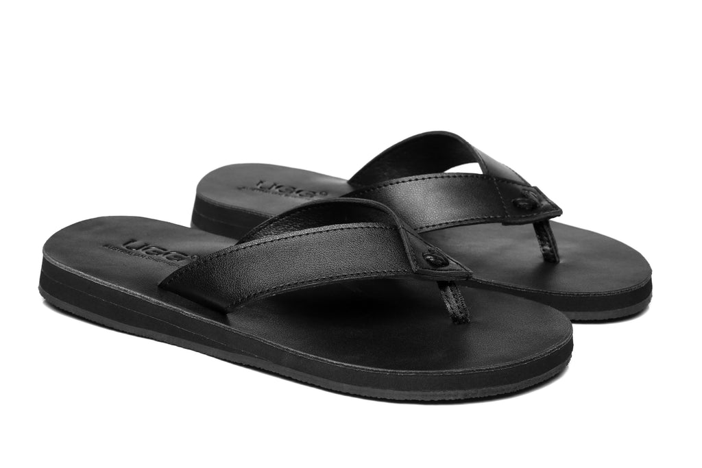 Mens leather deals slides australia