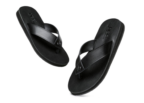 Slippers - AS Murphy Unisex Leather Slides Thong