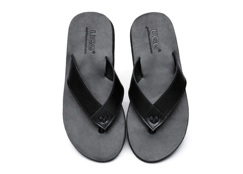 Slippers - AS Murphy Unisex Leather Slides Thong