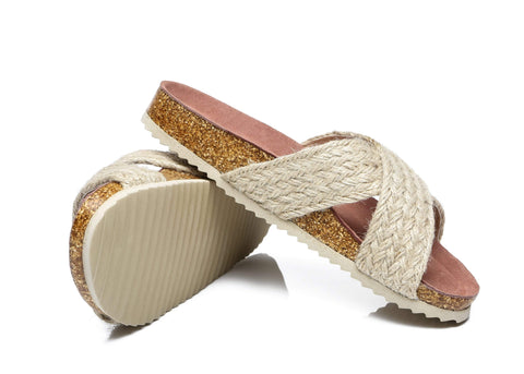 Slippers - AS UGG Women Sandals Espadrilles Flat Slide Milo