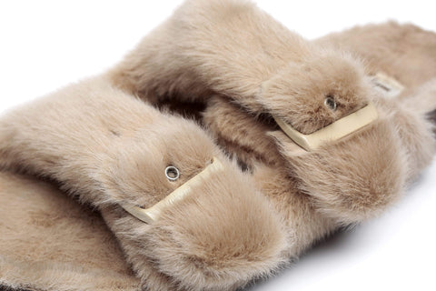 Slippers - AS UGG Women Sheepskin Flat Sandal Slide Myla