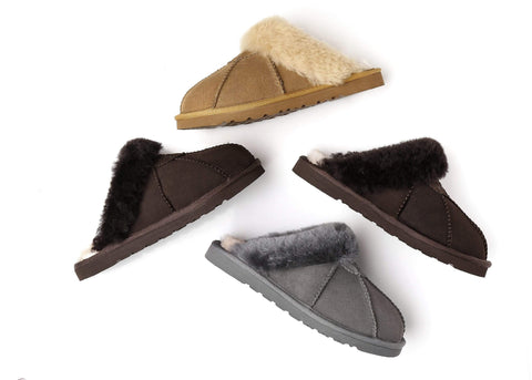 Slippers - TA Robert Women Sheepskin Slippers Double Faced Sheepskin