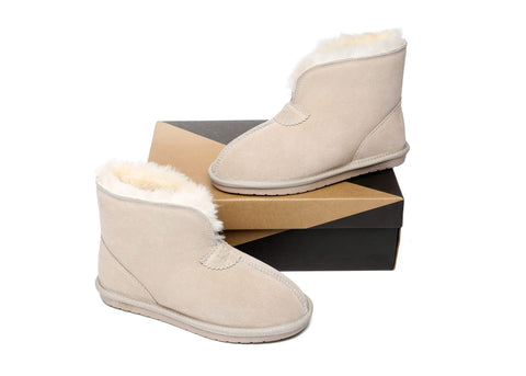 UGG Boots - AS UGG Parker Unisex Ankle Premium Double-face Sheepskin Home Water-resistant Slipper