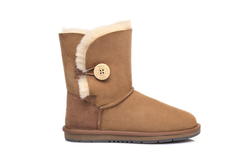 Australian Shepherd® UGG Boots Australia Premium Double Face Sheepskin Short Button,Water Resistant